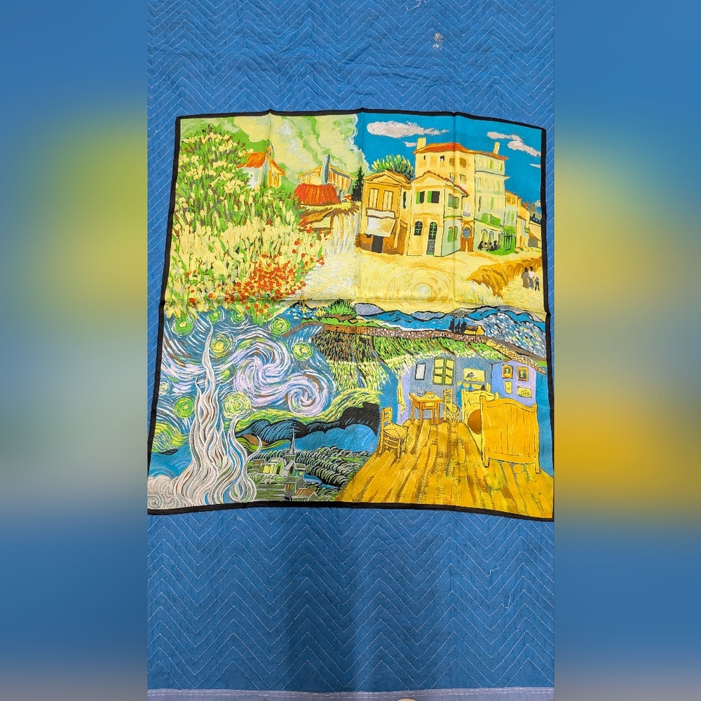 Van Gogh 33inch Mulberry silk scarf.